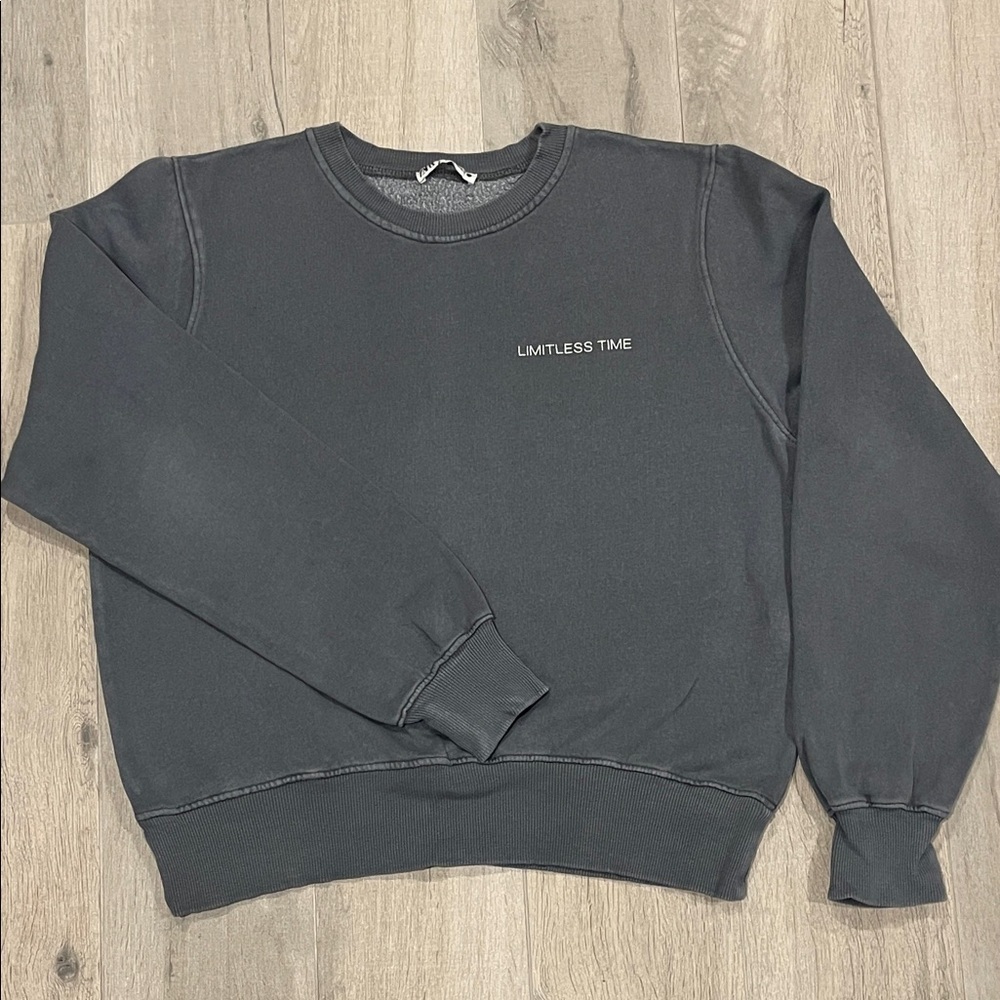 Zara Basic Sweatshirt washed effect Gray Size S